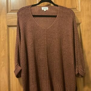 ADORA Women's V-Neck Sweater in Rich Burgundy
